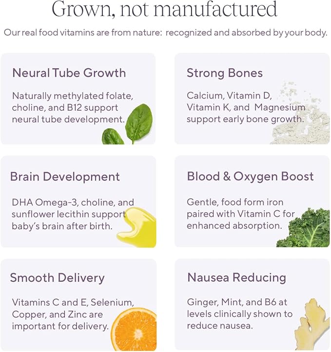 Tend Daily Best Prenatal Vitamin Bar, Made with Organic Ingredients for Pregnant & Postpartum Mothers, Includes DHA, Vitamin D, B, Choline, Folate - Lemon Berry (7ct)