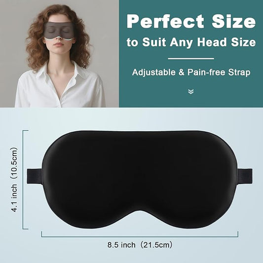 Sleep Mask, Real Natural Pure Silk Eye Masks with Adjustable Strap for Sleeping, Mulberry Silk Eye Sleep Shade Cover, Block Light Reduces Puffy Eyes Traveling Gifts