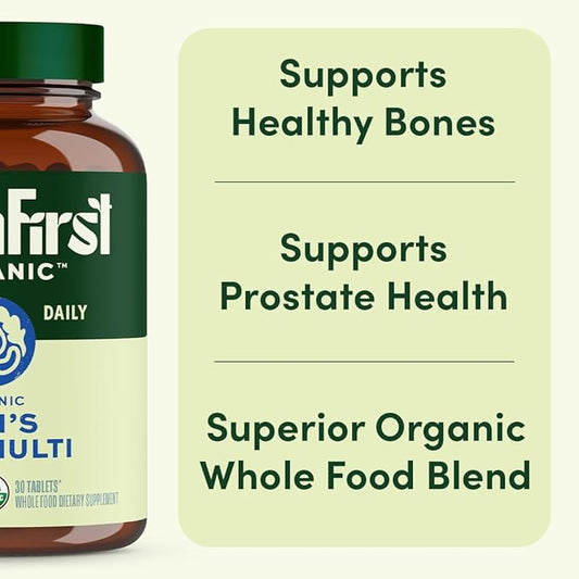 Once Daily Multivitamin for Men 50+, 19 Vitamins from Herbs & Superfoods, Supports Prostate Health, Energy Levels, and Strong Bones, 60 Count