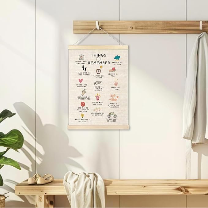 Ecezatik Mental Health Poster Hanger Frame, Awareness Wall Decor for Calming Corner, School Counselor, Therapy Office, Break Room, 12x16 Inches