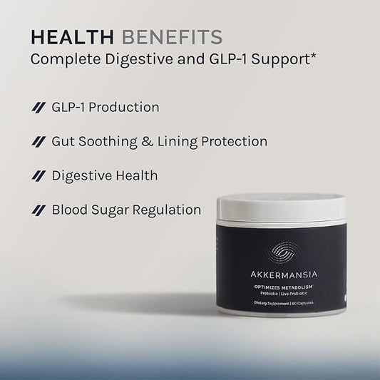 InfiniWell Akkermansia Probiotic for Digestive Health - Support Healthy Longevity, Immunity & A Balanced Gut Microbiome with Akkermansia Muciniphila Probiotics (60 Capsules)