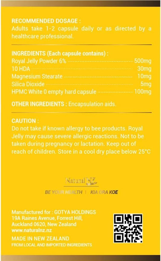 Premium Royal Jelly 1,500mg (10HDA 6%-30mg) 180 Capsules (3)