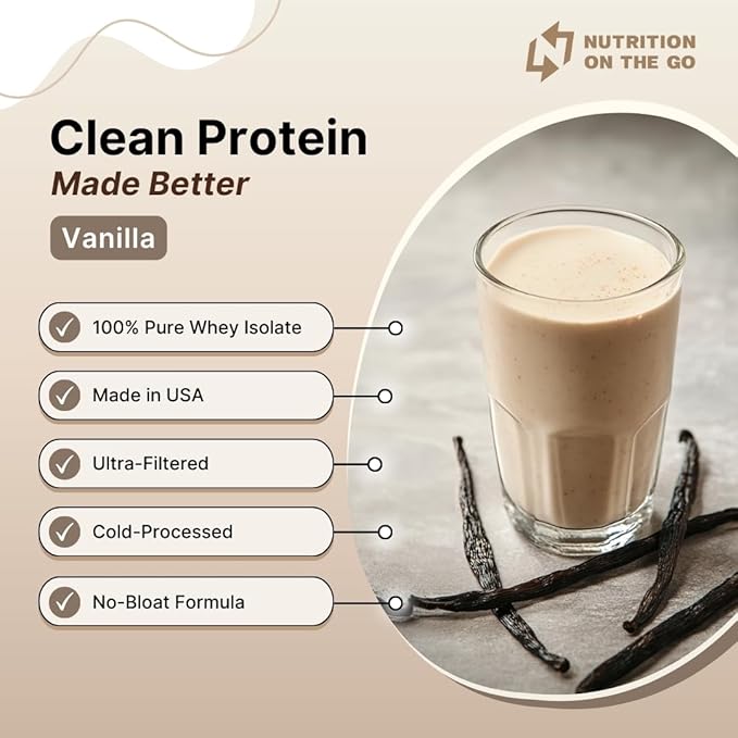 Travel Whey Protein Isolate Packets – Single-Serve Protein Powder – 25g Protein + 5g Creatine – Vanilla (15-Pack)