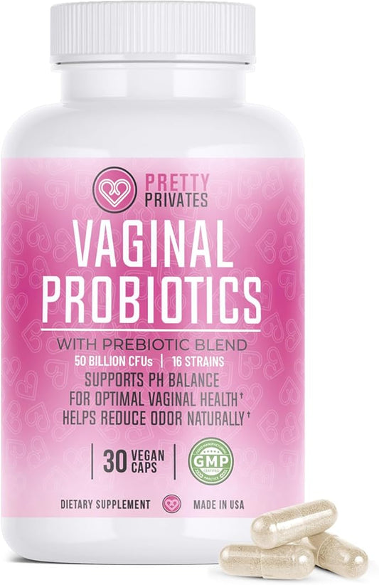Female Vaginal Probiotics for Women pH Balance with Prebiotics & Lactobacillus Blend – Womens Probiotic for Vaginal Health & BV - pH Vitamins - Healthy Viginal Odor & Flora