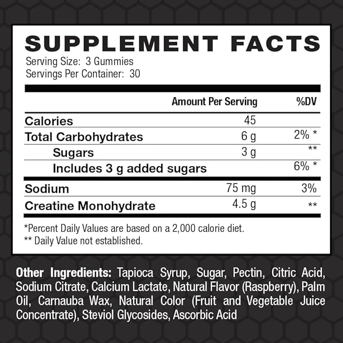 INVIGOR8 Creatine Gummies, Non GMO Creatine Monohydrate for Men and Best Creatine for Women, 4.5 Grams of Creatine Per Serving 90 Gummies, Halal Gluten Free Vegan, Low Sugar, Blue Raspberry