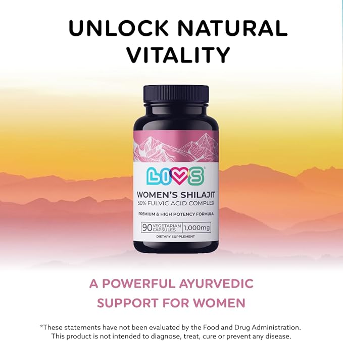 Women's Shilajit Fulvic Acid Capsules - Pure Himalayan Shilajit for Women | 1,000mg Himalayan Extract - 50% Fulvic Acid per Serving | Supports Hormonal Balance, Mood, Energy, & Vitality - 90 Ct