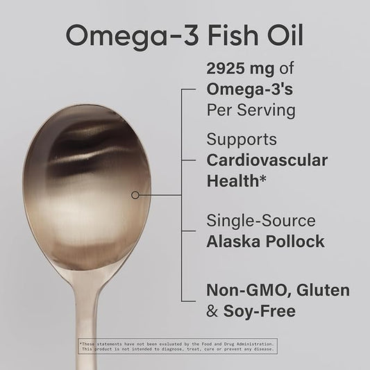 Sports Research® Omega-3 Fish Oil 4685mg - Sourced from Wild Caught Alaska Pollock - Natural Lemon Flavor, MSC Certified Sustainable - 8oz (48 Servings)