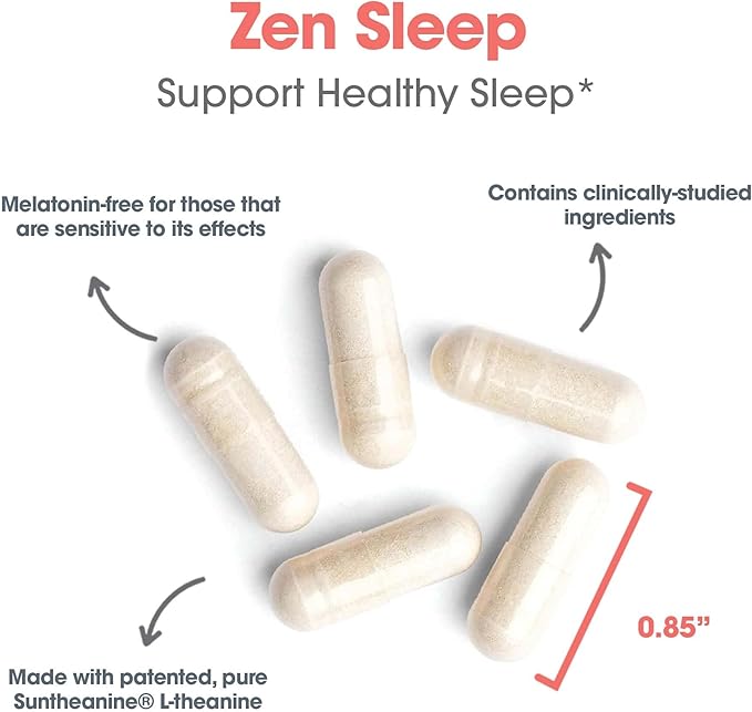 Allergy Research Group Zen Sleep - GABA L-Theanine Sleep Supplement for Adults with P5P, 5-HTP, and Vitamin B6, Natural Aid for Calm, Restful REM - 60 Vegetarian Capsules