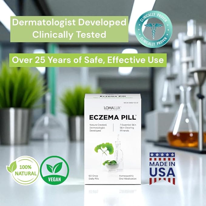 Eczema Pills – Natural Eczema Treatment – Dermatologist Developed, 7 All Natural Minerals Clear & Prevent Eczema Scaling, Rash, Itch, Inflamed Skin - Suitable for Kids & Adults