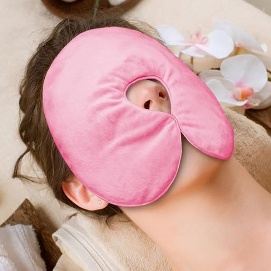Heated Face Mask, Microwave Heating Pad for Face, Sinus Mask for Migraine, Tension, Stress, Headache, Relaxation (#3 Rose)