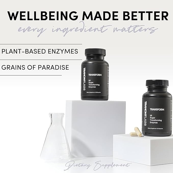 Tranont Transform | 60 Capsules | Supports Overall Health and Can Support Skin Care | Energy Booster Supplement | Plant-Based Enzymes for Health and Wellness | Supports Mental Clarity and Focus