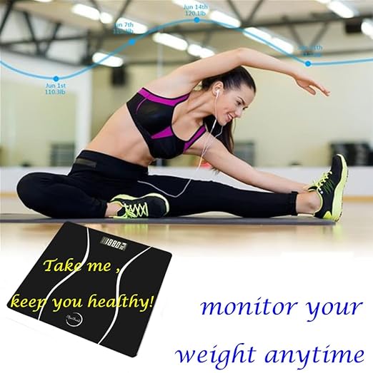 Scale for Body Weight, Digital Bathroom Scale, Weight Scales for People,Body Scale,Black,Max:400LB/180KG,2 Weighing Units: LB/KG