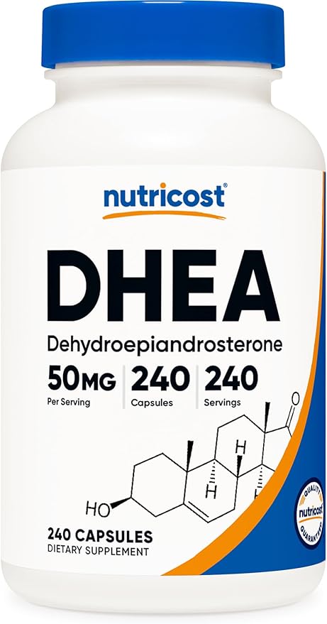 Nutricost DHEA 50mg, 240 Capsules - Gluten Free, Soy Free, Non-GMO, Supplement