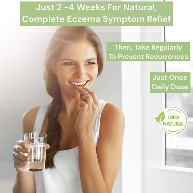 Eczema Pills – Natural Eczema Treatment – Dermatologist Developed, 7 All Natural Minerals Clear & Prevent Eczema Scaling, Rash, Itch, Inflamed Skin - Suitable for Kids & Adults