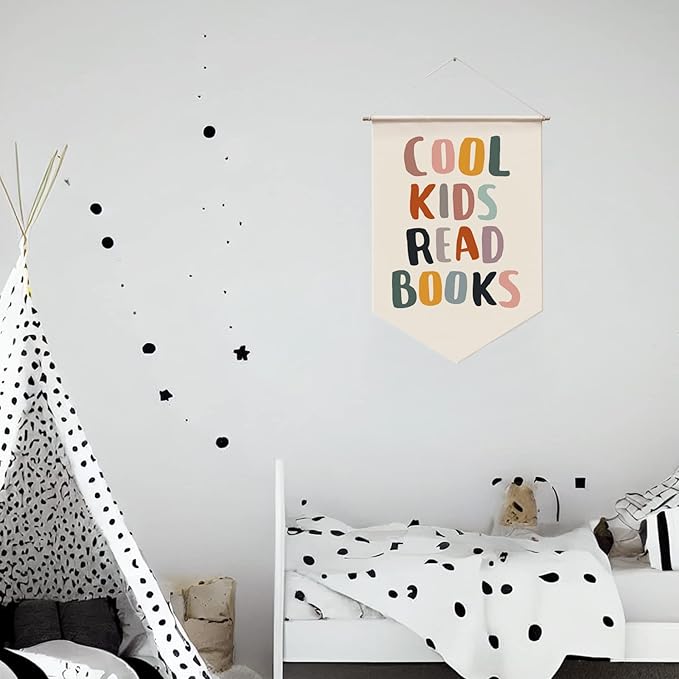 Cool Kids Read Books Wall Hanging, Classroom Wall Decor, Read Corner, Book Lover Gift, Kids Wall Decor, School Wall Hanging Banner, Reading Quote Banner, Playroom Reading Book