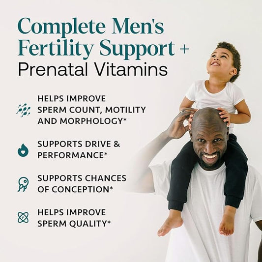 Osh Wellness Men's Fertility Support & Prenatal Vitamins, Ayurvedic support for Conception, Sperm Count, Motility & Volume - With Ashwagandha, Maca, CoQ10, Zinc (Pack of 1, Men Fertility Support)