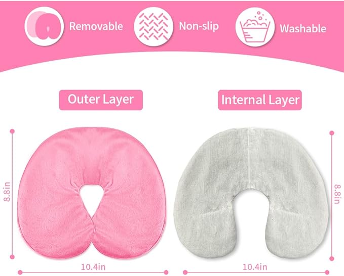 Heated Face Mask, Microwave Heating Pad for Face, Sinus Mask for Migraine, Tension, Stress, Headache, Relaxation (#3 Rose)