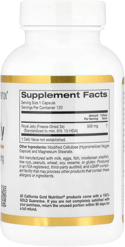 California Gold Nutrition Royal Jelly, 500 mg, 120 Veggie Capsules