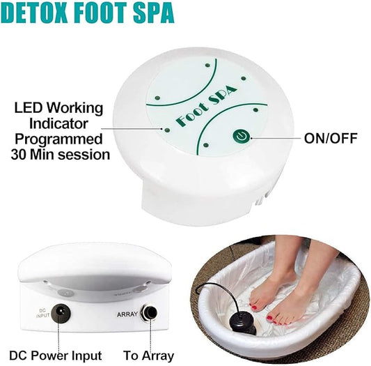 Ionic Foot Bath Detox Machine, Ion Foot Detox Spa for Home Use Beauty Salon Beauty SPA Club with 100 Liners, Zipper Carrying Bag | Detoxifying & Convenient