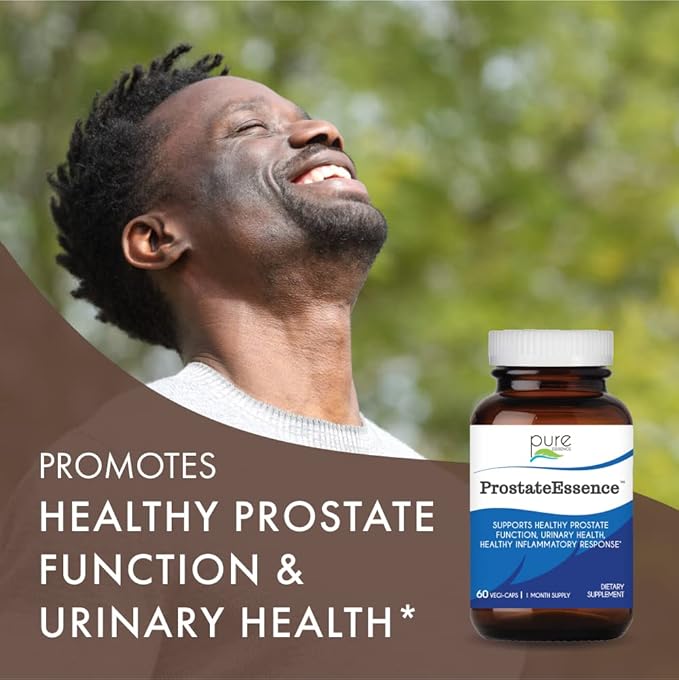 Pure Essence Labs Prostate Essence w/Vitamin D3, Selenium, Zinc Supplements and More - Mens Vitamins and Herbal Supplement for Prostate Health w/Beta Sitosterol - 60 Caps for Men