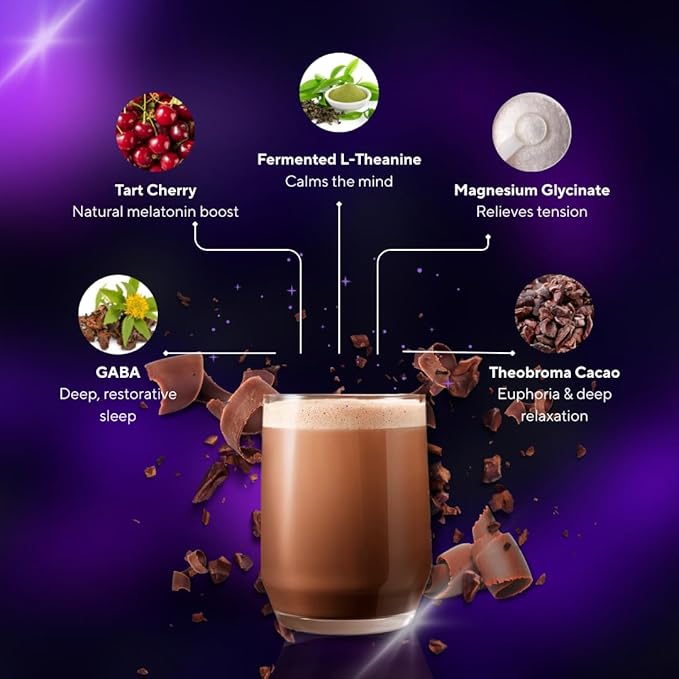 Killswitch Sleep Aid for Adults – Fall Asleep Fast & Wake Refreshed, Sugar-Free Hot Chocolate Supplement - Magnesium, Tart Cherry, L-Theanine & More for Restful Sleep, 30 Servings, Made in USA