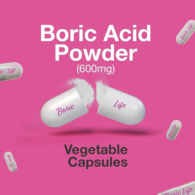 NutraBlast Boric Acid Vaginal Suppositories - 100% Pure Made in USA - Boric Life Intimate Health Support (60 Count)