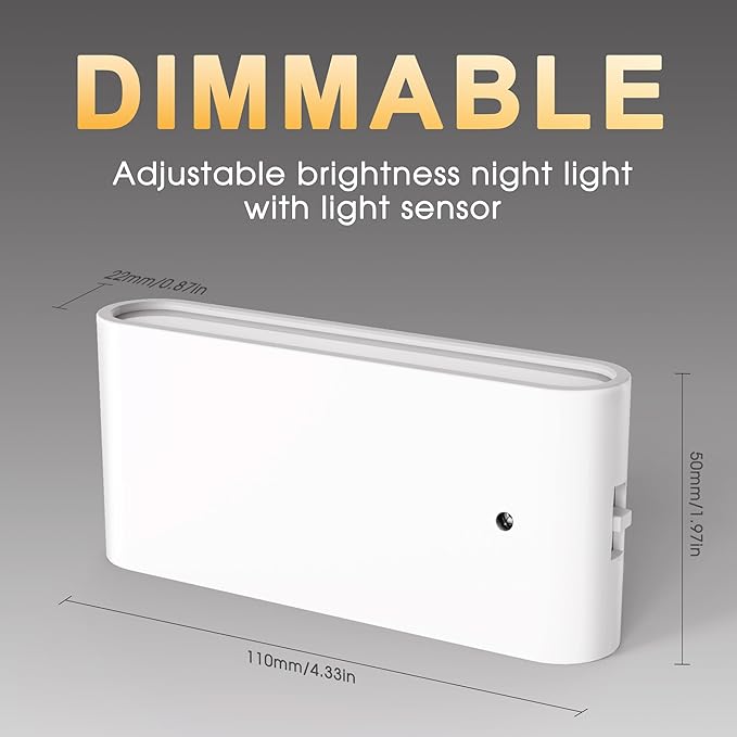 Briignite Night Lights Plug into Wall, 2 Pack, LED Night Light with Dusk to Dawn Light Sensor, Dimmable NightLight Plug in, 5000K Daylight White Nightlight for Kids Room Bedroom Hallway Kitchen