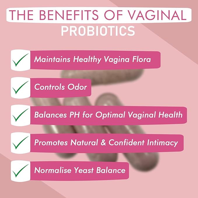 Vaginal Probiotics for Women pH Balance — Cranberry Extract Prebiotics & Lactobacillus Blend — Women’s Vaginal Health Supplement for Vaginal Odor & Vaginal Flora, Yeast Balance, 60 Capsules