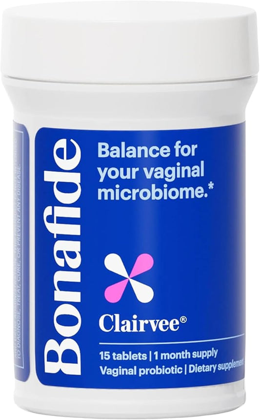 Bonafide Clairvee Vaginal Probiotic for Relief from Odor, Itching & Discharge, 1-Month Supply (15 Capsules)