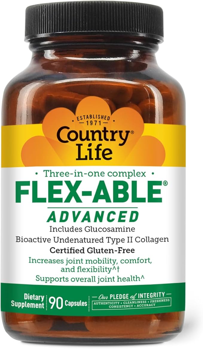 Country Life Flex-Able Advanced Capsules, 90 Count, Certified Gluten Free