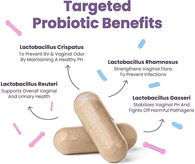 Her Fantasy Box | Vaginal Probiotics for Women – Prebiotics + Advanced Lactobacillus Blend – Hormonal Balance, PMS Relief & UTI Prevention – Feminine Health Support with Cranberry & D-Mannose