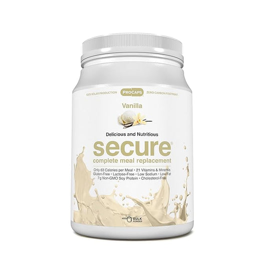 ANDREW LESSMAN Secure Soy Complete Meal Replacement - Vanilla 30 Servings - Only 63 Calories, 7g Non-GMO Soy Protein, Vitamins and Minerals, Low-Fat, Nutritious and Delicious, Mixes Instantly