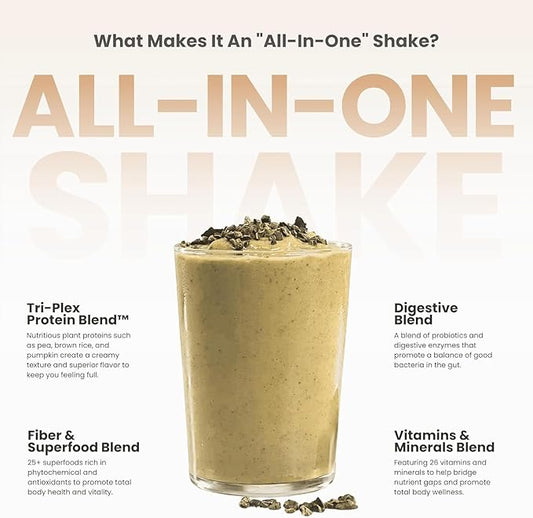 310 Nutrition All-In-One Meal Replacement Shake Powder - Plant-Based Protein Smoothie Blend w/High Fiber, Probiotics & Adaptogens - Low Carb, Vegan, Keto & Paleo Friendly - Snickerdoodle - 14 Srv