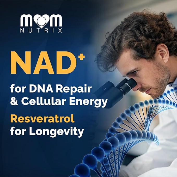 Liposomal NAD Supplement with Resveratrol - High Purity NAD Plus 2000 mg, 120 Capsules, Made in The USA - NMN Alternative