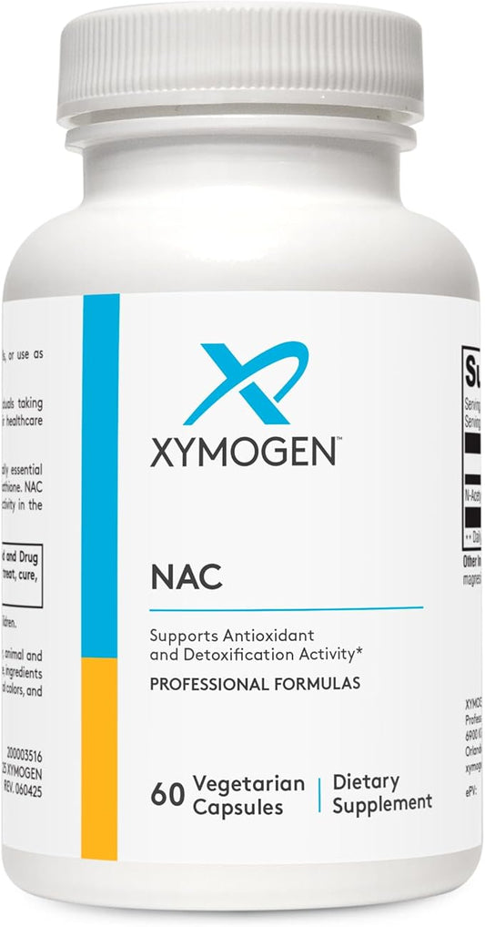 XYMOGEN NAC N-Acetyl-Cysteine 600mg - Cardiovascular, Antioxidant, Liver Detox + Immune Support Supplement - Supports Glutathione Synthesis - Non-GMO NAC Supplement (60 Capsules)