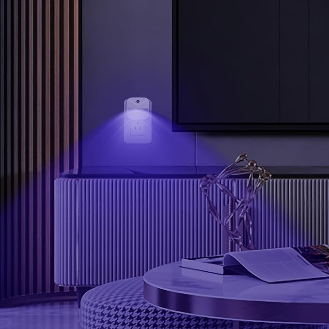 KINUR 6 Pack LED Blue Night Light Plug in, Dusk to Dawn Sensor Automatic on and Off, Energy efficient, Soft Glow nightlights for Kids, Nursery, Bedroom, Bathroom, Hallway, Stairs, Kitchen