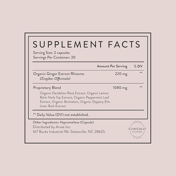 Arrae Fast-Acting Bloating Relief Digestive Enzymes, All Natural Bloat, Gas & Indigestion Relief Capsules, 60 Count