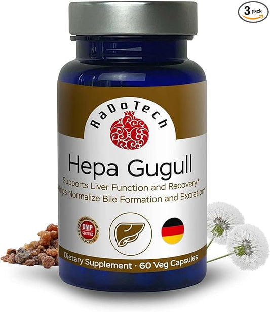 Hepa Gugull Liver Supplement for Much-Needed Liver Detox, Natural Liver Support Essential with Guggul Resin, Milk Thistle Powder and More, Promotes Overall Well-Being (60 Count (Pack of 3))