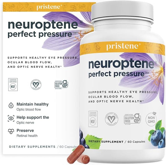 Eye Vitamins with Bilberry Saffron Niacinamide CoQ10 for Optic Nerve Support - Bilberry Supplement for Supporting Healthy Eye Pressures and Retinal Blood Flow - Neuroptene® (60 Capsules)