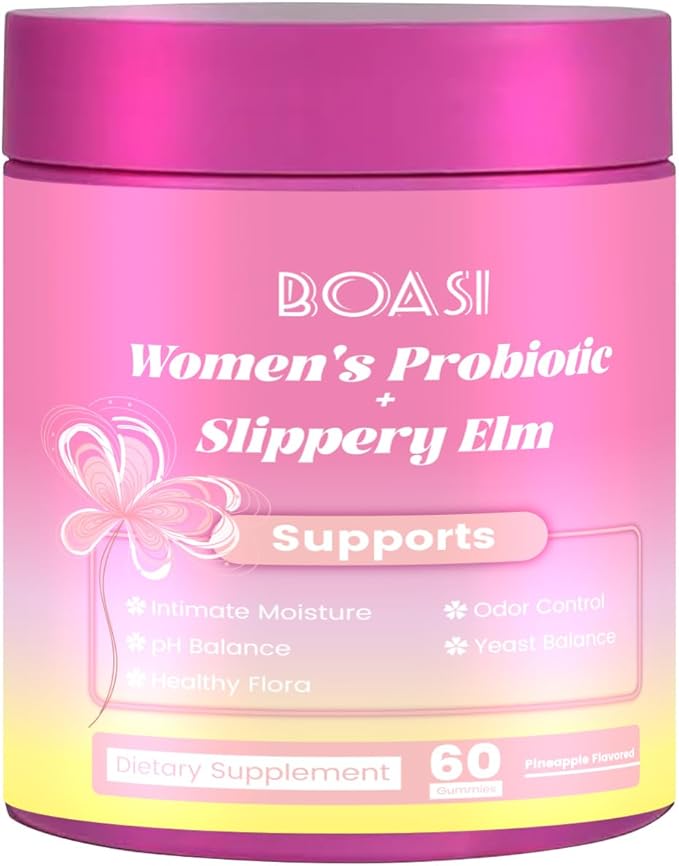 Her Juicy Feminine Probiotics Gummies, Women's Probiotic Slippery Elm,Pineapple Gummies for Women pH Balance,Digestive,Immune Health,60 Gummies