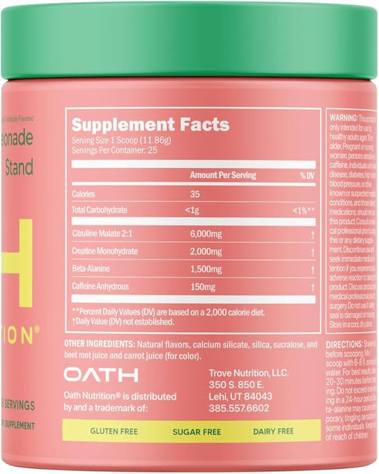 Sport Sugar Free Pre-Workout Powder, Melonade Stand, Contains Creatine Monohydrate, Caffeine and Beta Alanine, Pre Workout Powder for Women and Men, 25 Servings