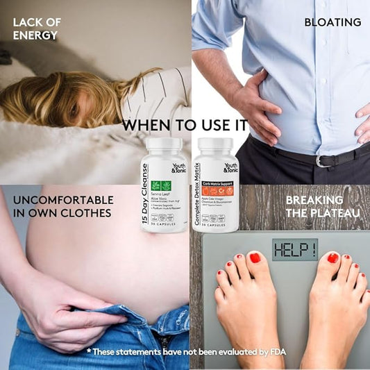 3pk Detox Cleanse Kick Off Weight Management | Colon Cleanser + Water Loss Pills w Dandelion + ACV Full Body Detox + Probiotics | for Flat Stomach, Waistline, Metabolism, Bloating – 90 Pills