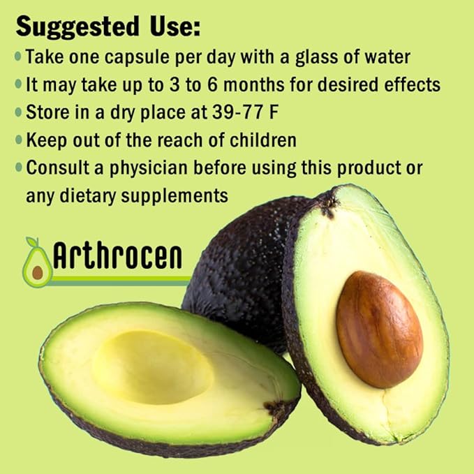 Joint Health Supplement, 300Mg Avocado Soy Unsaponifiable, Non-GMO, Dairy Free, Gluten Free & Shellfish Free, 60 Day Supply, One Capsule Per Day (6 Months)…