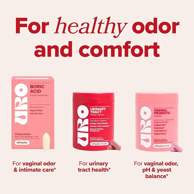 O Positiv URO Urinary Tract Health Supplement for Women, 60 Count (Pack of 1) - Urinary Support Vitamins with Pacran Complete Cranberry Extract, D-Mannose, & Vitamin C - Vegan & Gluten-Free