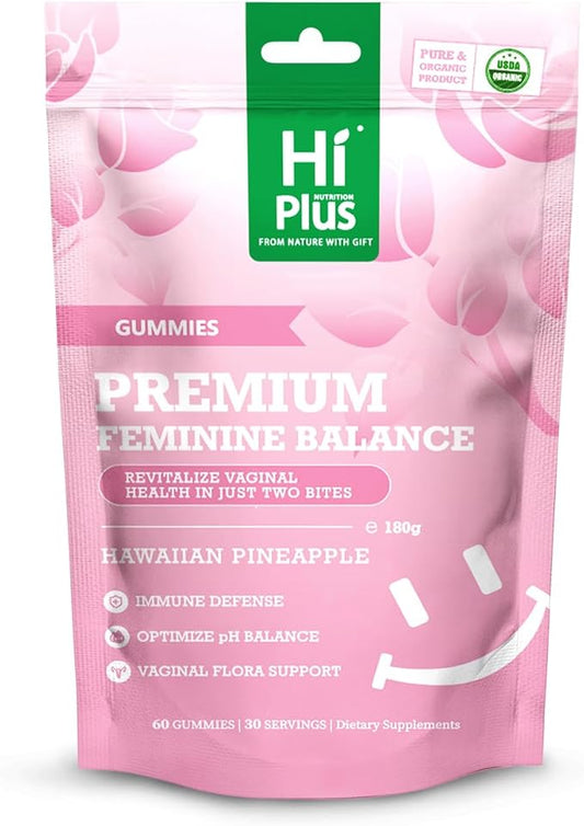 Premium Women's Vaginal Probiotics - Immune Health Support, Digestive Health, Vegan, Non-GMO, Gluten-Free, PH-Balanced Hawaiian Pineapple Flavored Gummies, 60 Gummies