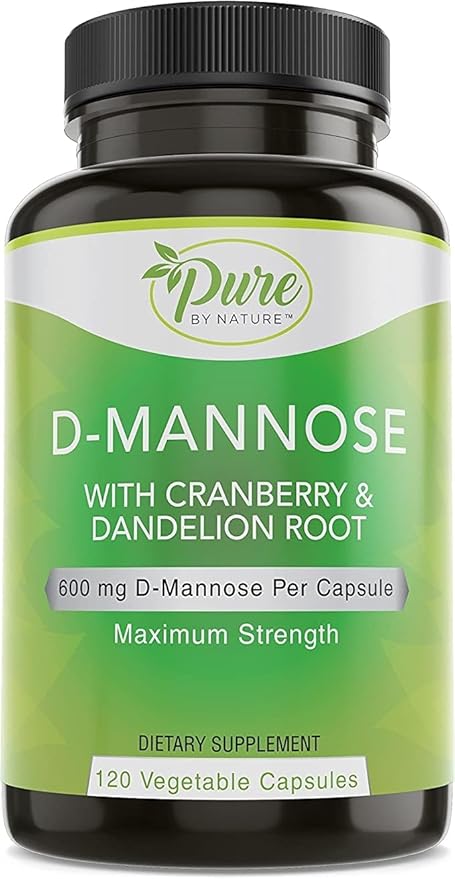 Pure By Nature D-Mannose with Cranberry and Dandelion Root, 120 Count