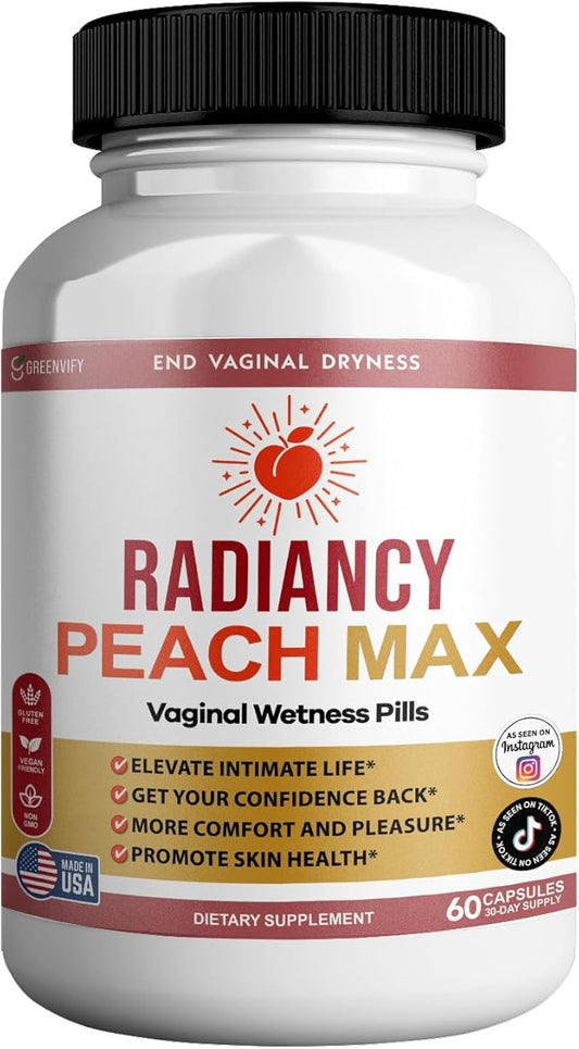Radiancy Peach Max Vaginal Wellness Supplement, 60 Capsules, 30 Day Supply (1)