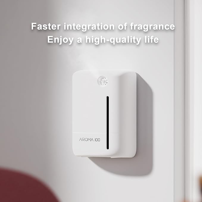 Hotel Scent Diffuser Starter Kit - Waterless Essential Oil Aromatherapy Diffuser - for Home -Cold Air Diffuser Machine for Large Room - App Control - Studio Scent Diffuser - Office Fragrance - White