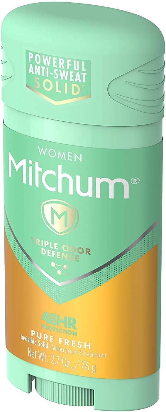 Mitchum Women Triple Odor Defense Invisible Solid 48HR Antiperspirant & Deodorant, Pure Fresh, 2.7 OZ - 8 Pack