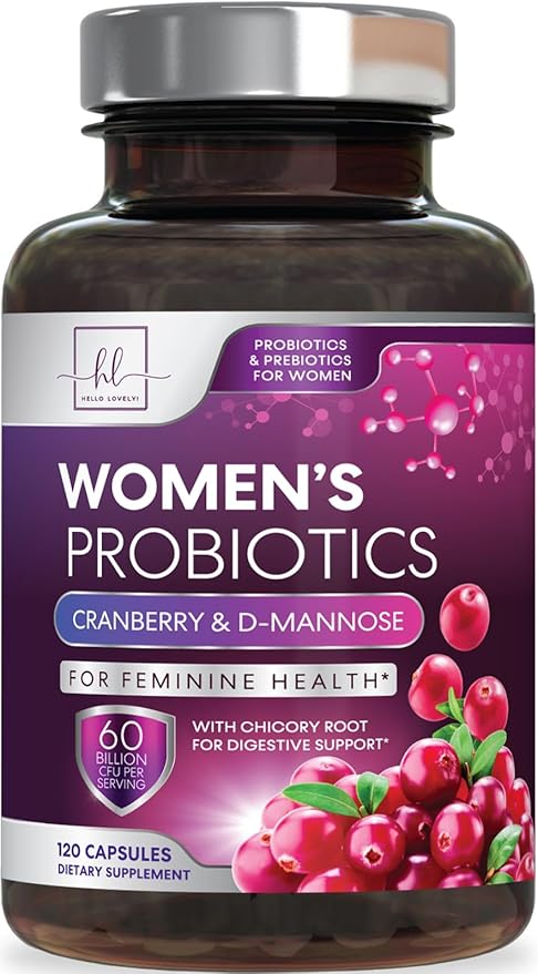 Probiotics for Women - 60 Billion CFU & 16 Strains for pH Balance, Vaginal & Digestive Support, Women's Probiotic with Cranberry for Gut Health, Urinary & Immune Support, Shelf Stable - 120 Capsules
